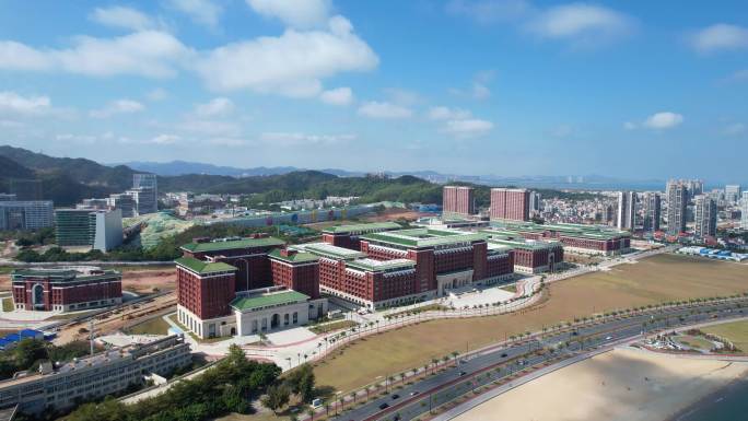 珠海情侣路航拍中山大学珠海校区