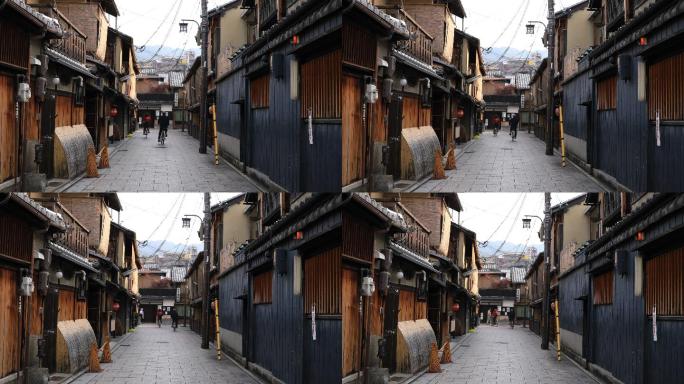 京都区亚洲传统小镇的老式街道