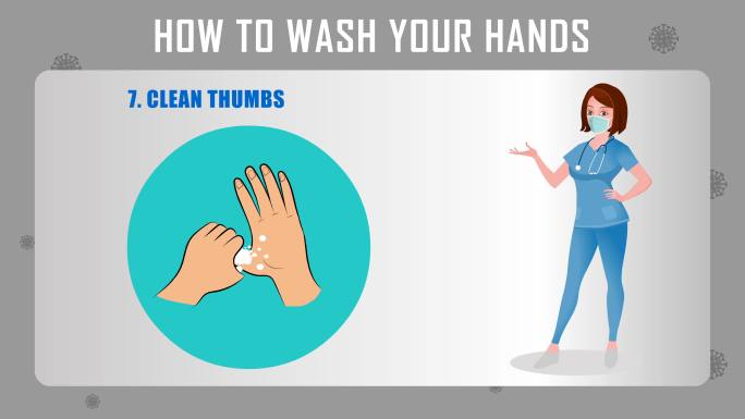 洗手步骤信息图mg动画卡通十二步法