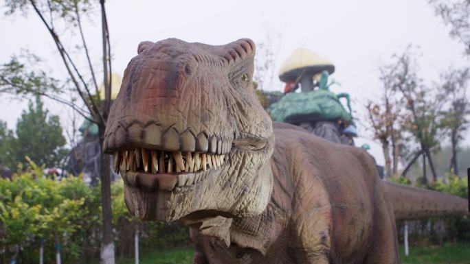 恐龙主题公园里的恐龙模型