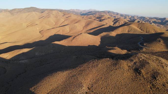 沙漠山脉的空中拍摄