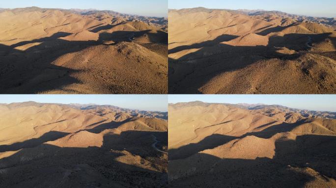 沙漠山脉的空中拍摄
