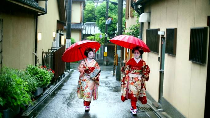 日本艺伎街道城市民俗风俗