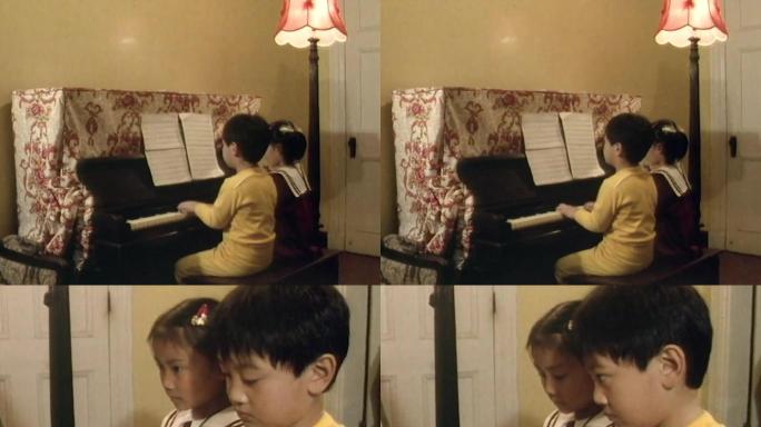 8090年代儿童弹钢琴