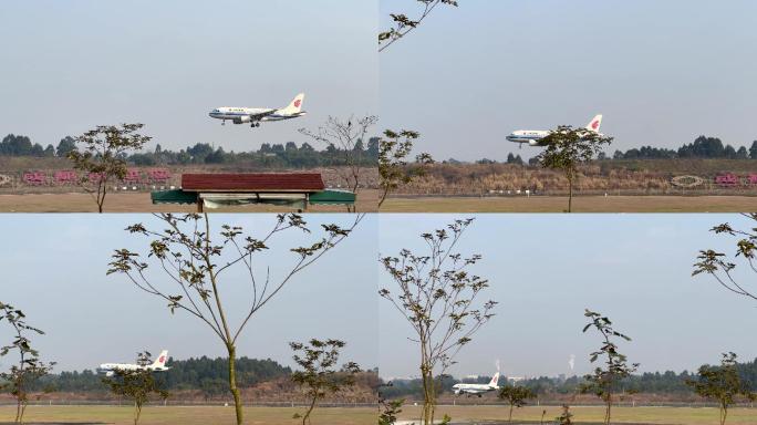 成都双流国际机场中国国际航空飞机降落4K