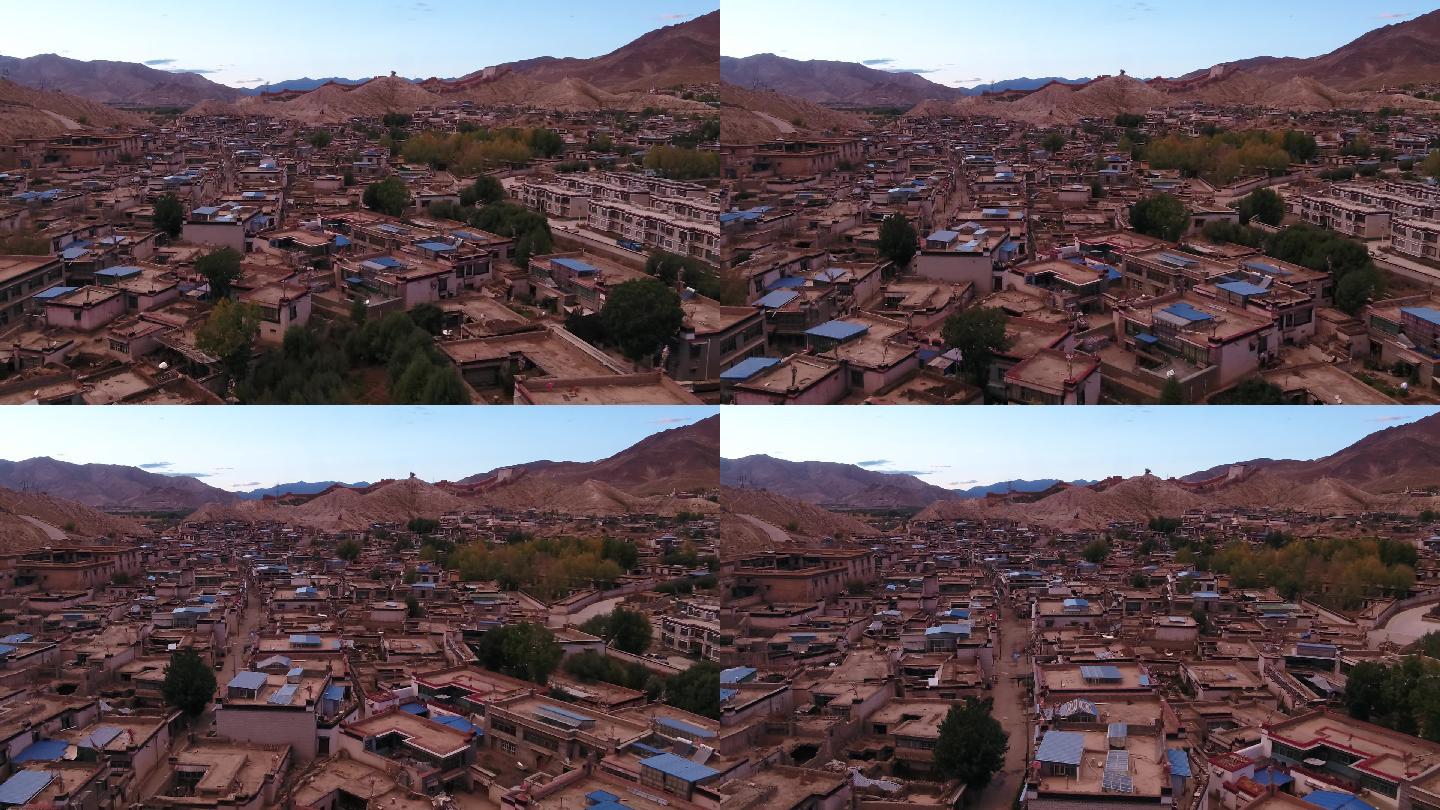 西藏江孜城市高清航拍素材