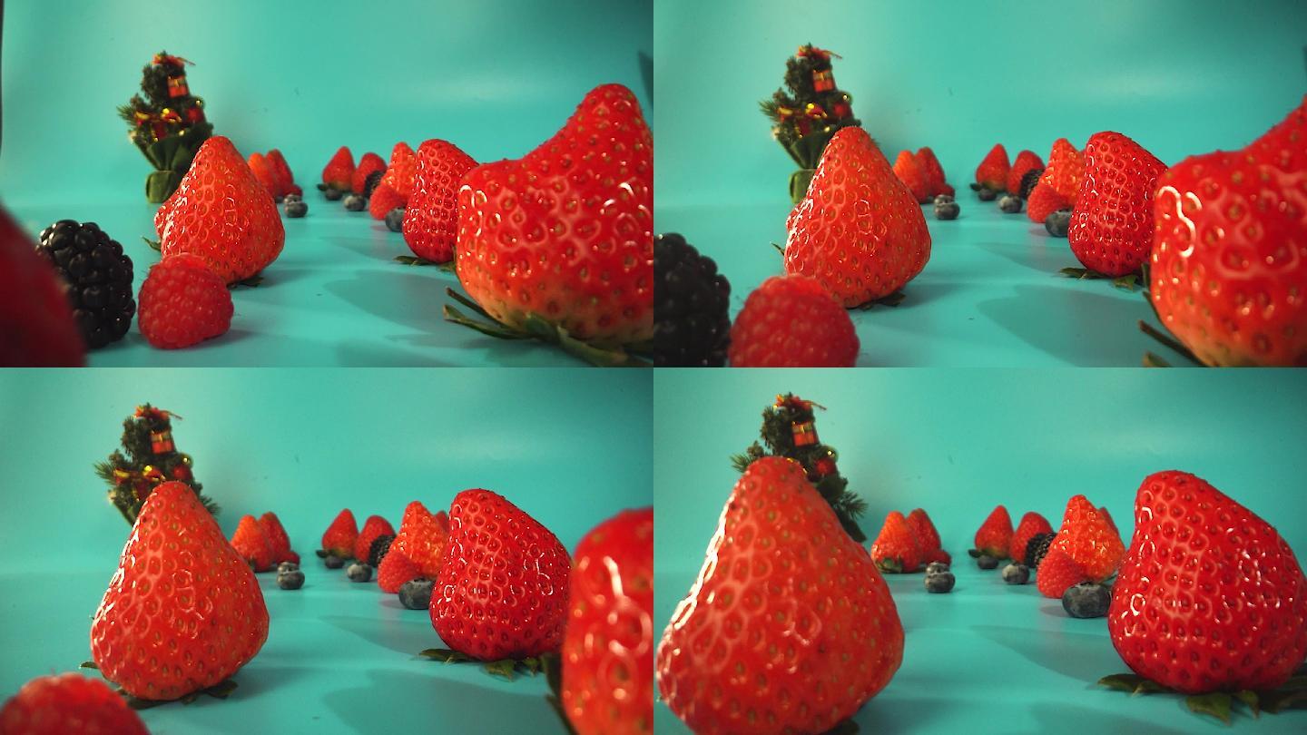 草莓唯美微缩景观棚拍4K