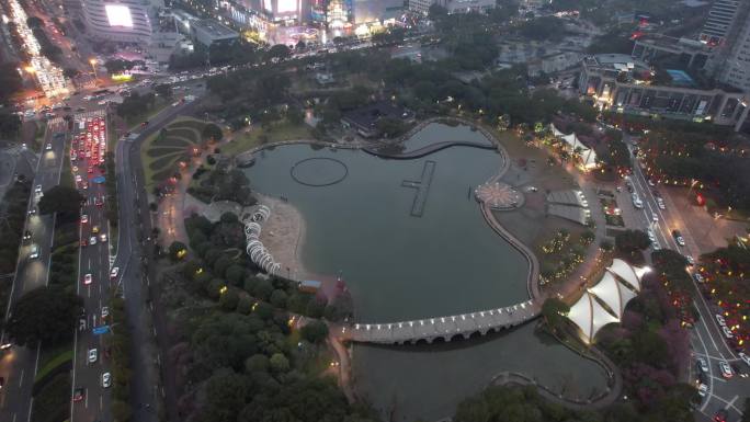 台州椒江市民广场4k航拍DJI_0760