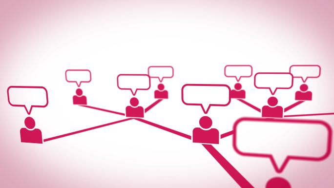 社交网络传播团队声音对话框延申人头图标