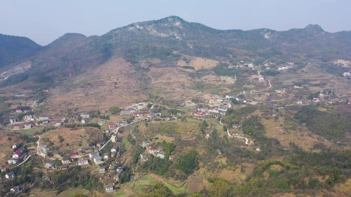 航拍甘溪花萼村全景