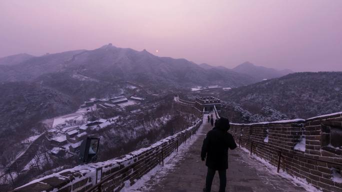 北京八达岭长城雪景