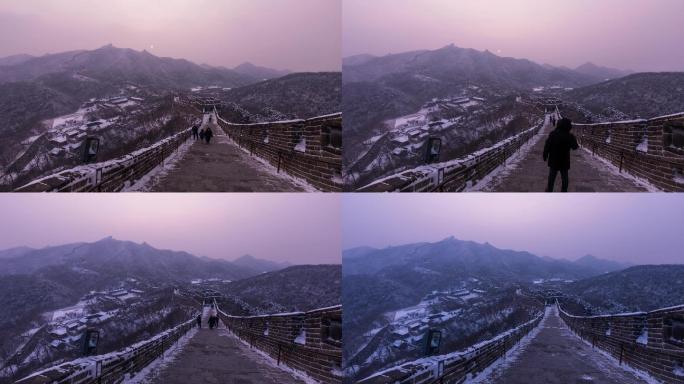 北京八达岭长城雪景