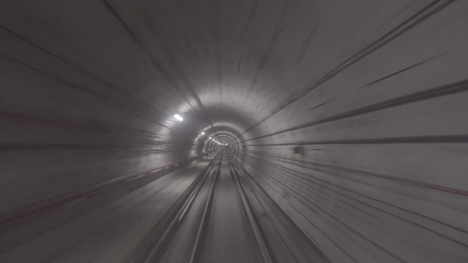 新加坡地铁隧道空间穿梭穿越空间实拍视频