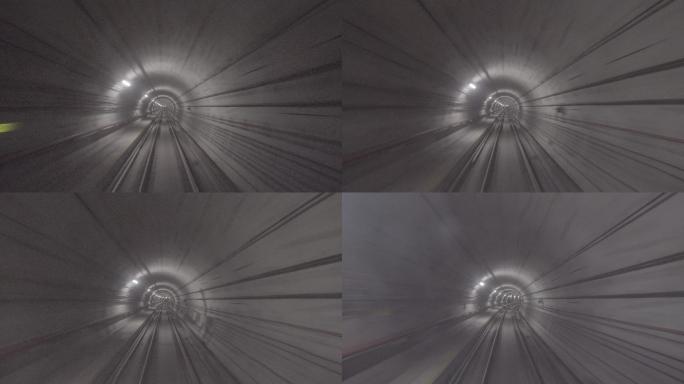 新加坡地铁隧道空间穿梭穿越空间实拍视频