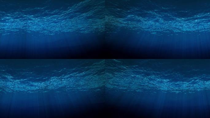 海底水下波 光有光线