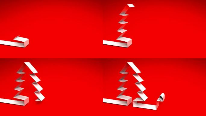 圣诞树折纸折纸动画节日包装