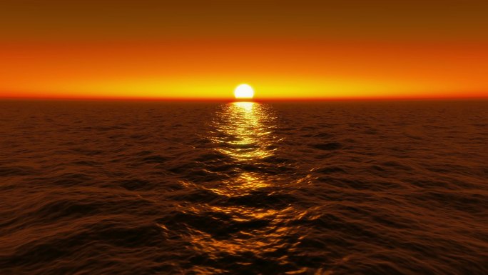 日落海洋地平线光运动背景