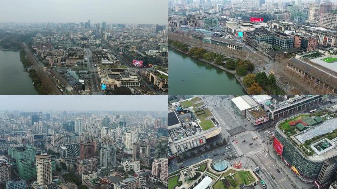 【4K可商用】杭州湖滨城市空镜