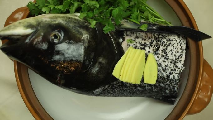 千岛湖 鱼头  4K 美食材料  菜品