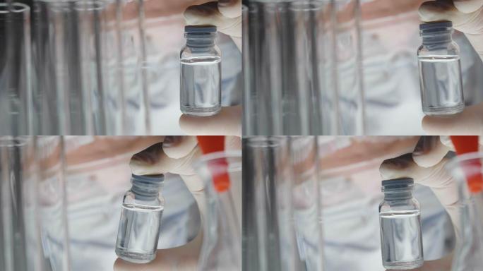 在实验室里，科学家用移液管分析液体