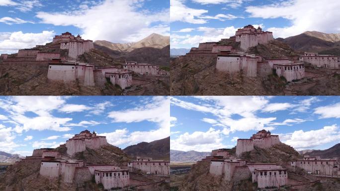 西藏江孜宗山城堡高清航拍素材