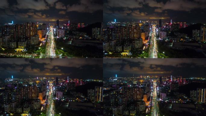 珠海市交通街十字路口空中全景