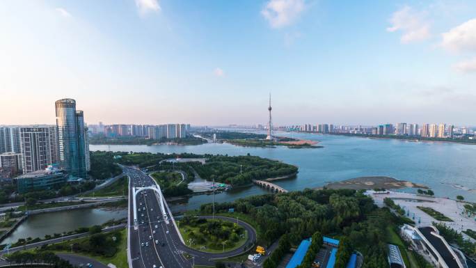 临沂三河口城市地标风景延时视频