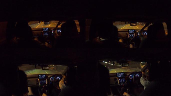 两个朋友一起开车友谊旅途汽车旅行街景街头