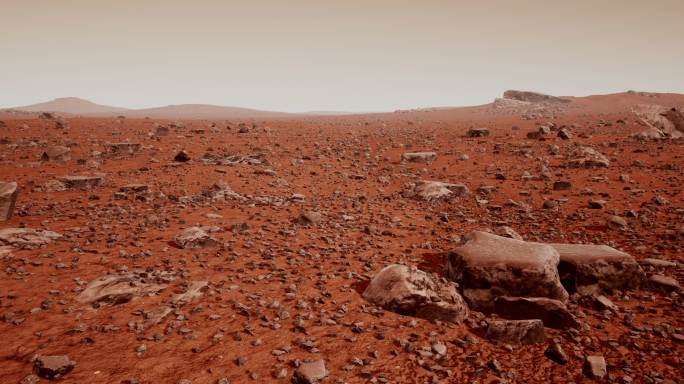 火星表面散布着小岩石