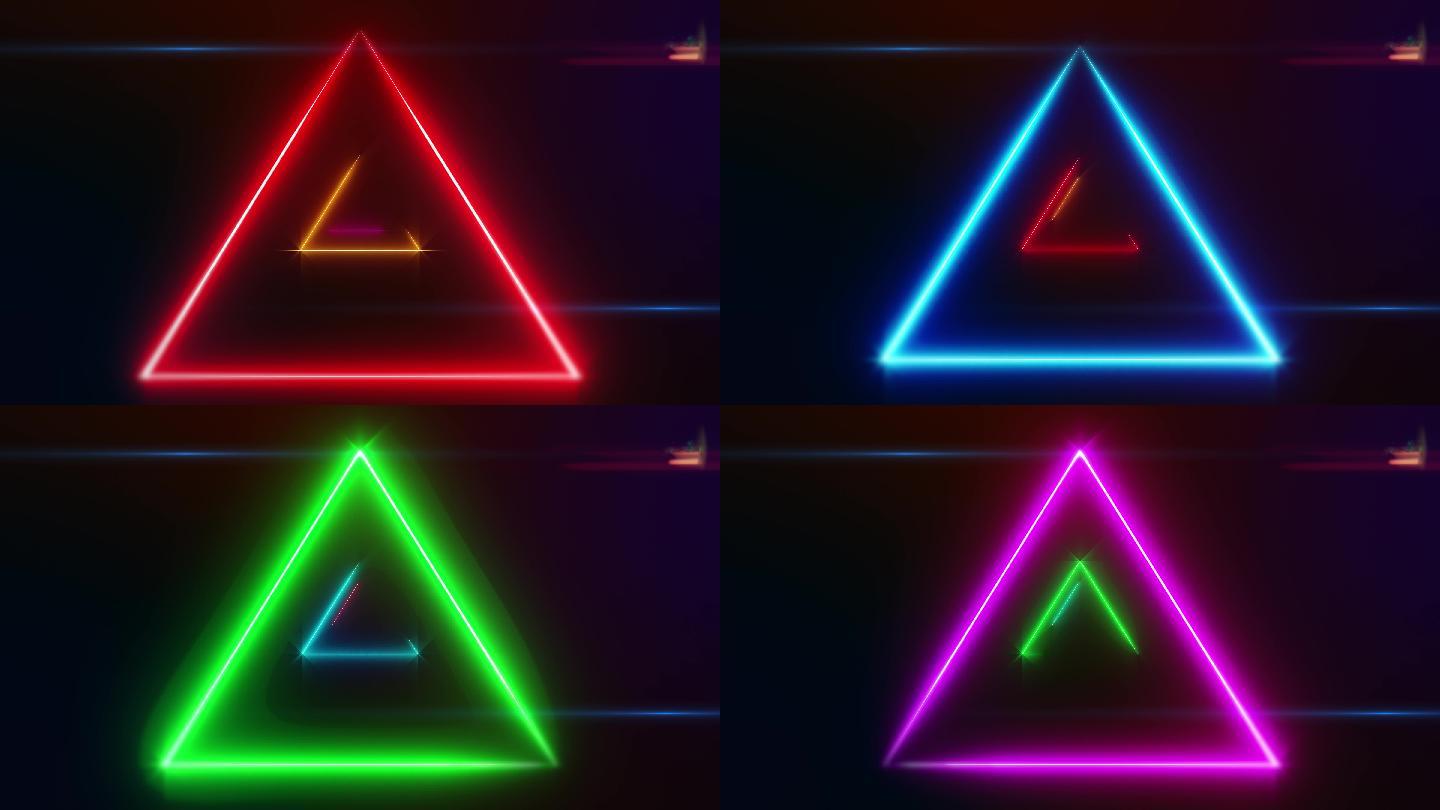 彩色霓虹灯三角形三角形霓虹冲屏五彩闪光灯