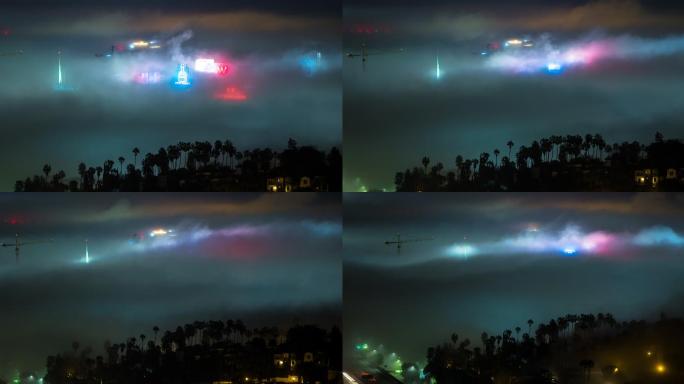 好莱坞的雾夜 时间流逝