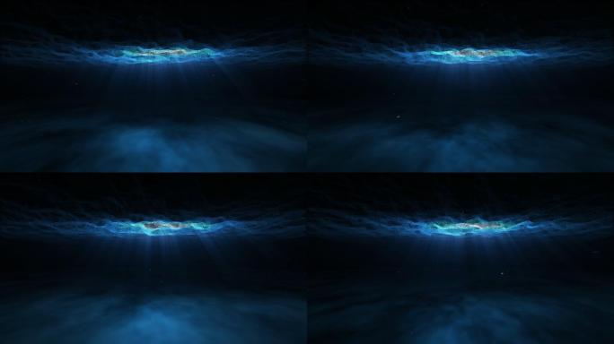 梦境水底海洋4K视频水流穿梭唯美光线