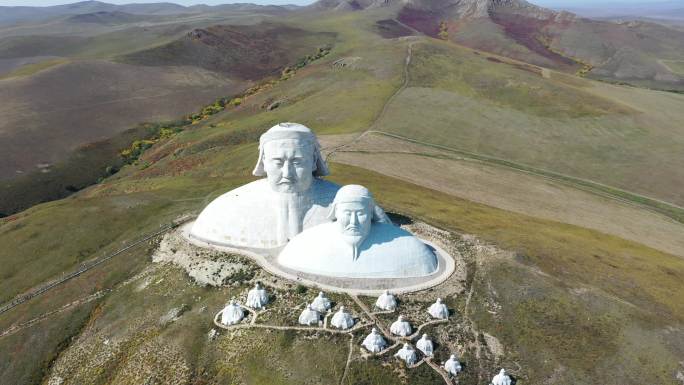 内蒙古可汗山成吉思汗忽必烈蒙元帝王雕塑群