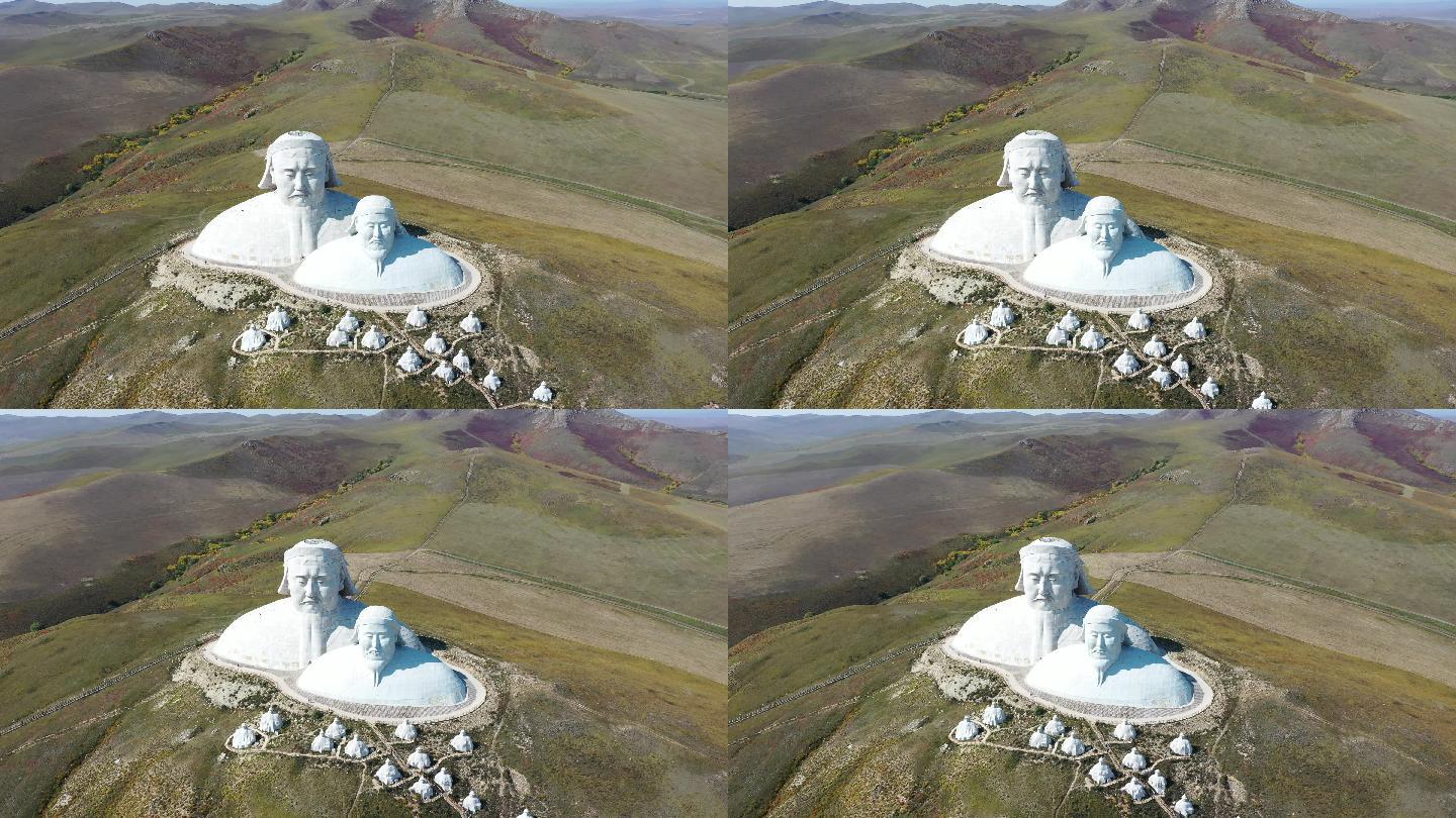 内蒙古可汗山成吉思汗忽必烈蒙元帝王雕塑群
