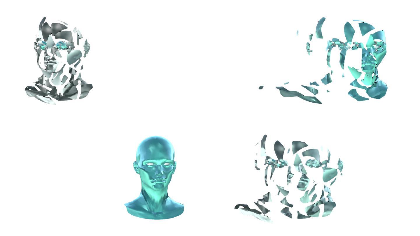 样式化变形面三维人头虚拟模拟虚拟头像