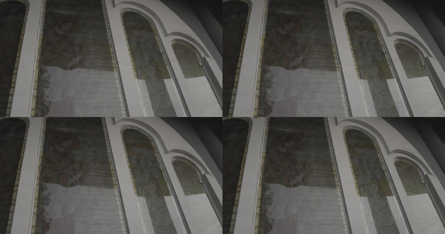 教堂玻璃故事彩绘clog3佳能50帧4K