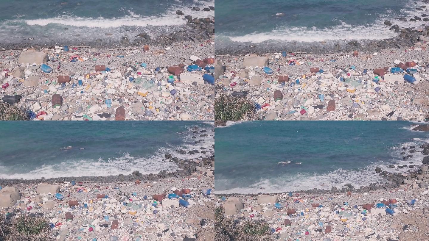 沙滩上的垃圾环保问题危险危害生态破坏