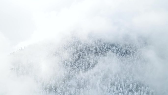 四川瓦屋山雪景冬季景色航拍冬季