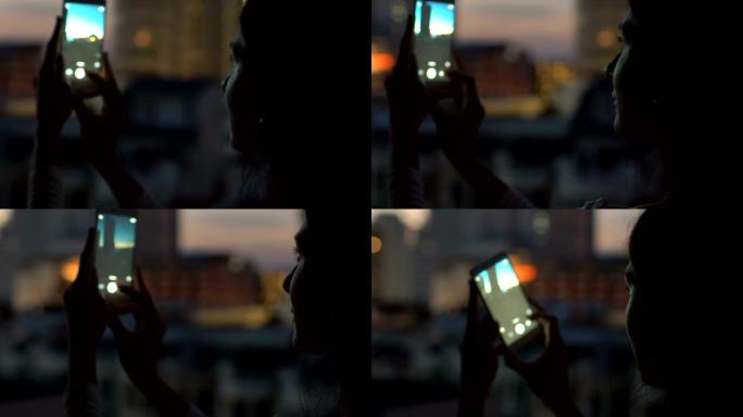 用手机拍城市景观设备屏幕城市景观阳台