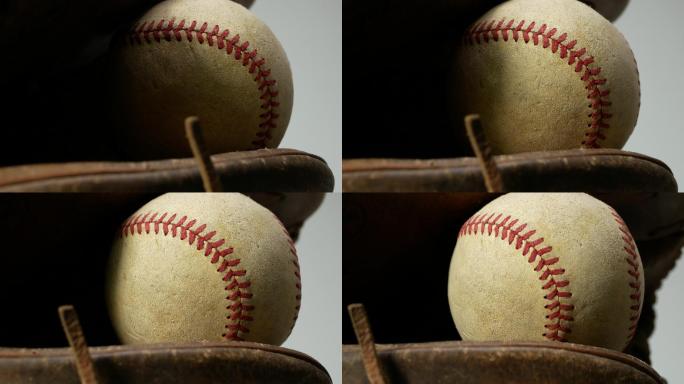 带球的旧棒球手套棒球手套空镜头空境通用素