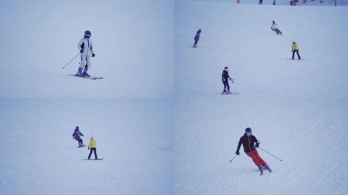 滑雪爱好慢镜头