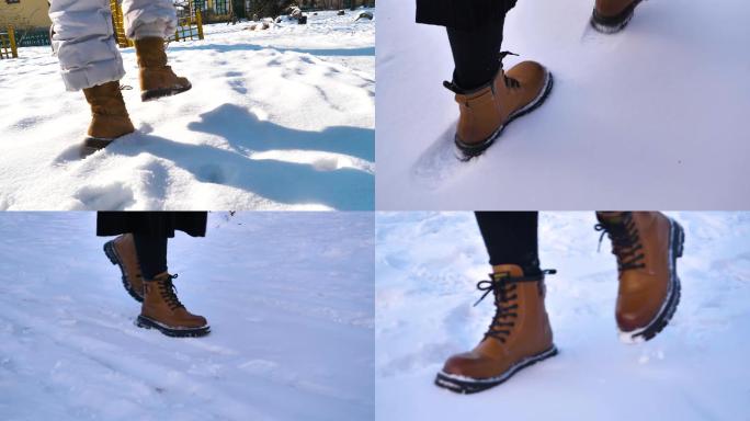 一个人在雪地走路