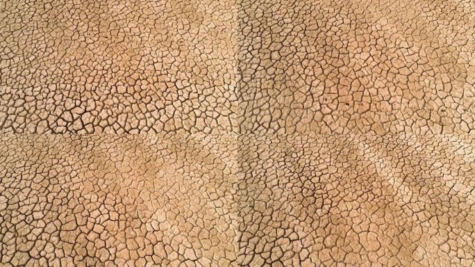 长期干旱后裂开的沙漠土壤