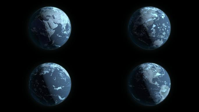 原创地球无缝旋转视频-4K带透明通道