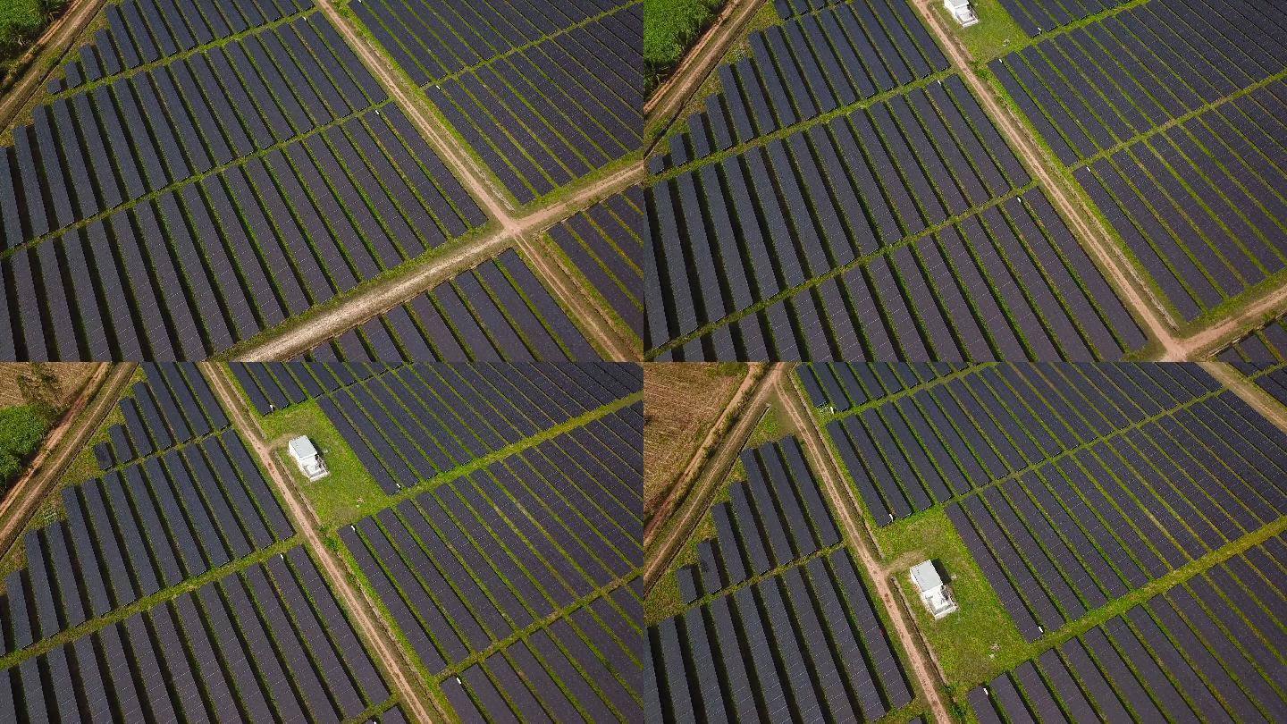 太阳能电池板农场光伏发电碳减排可再生发展