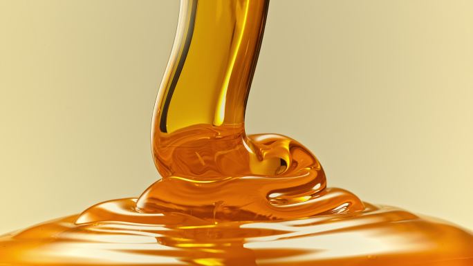 蜂蜜缓慢留下丝滑富有光泽甘油
