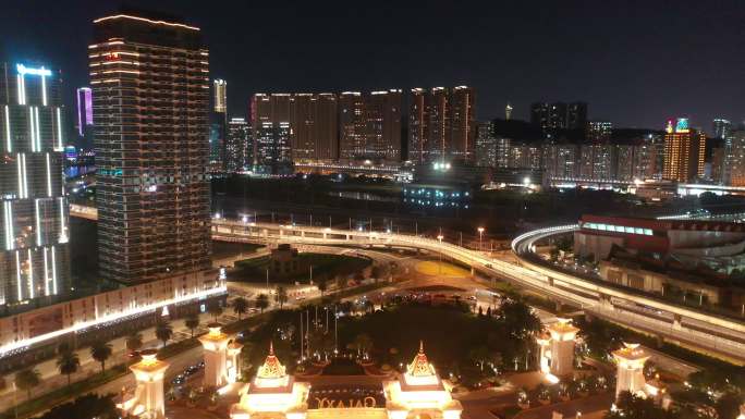 航拍澳门银河酒店夜景