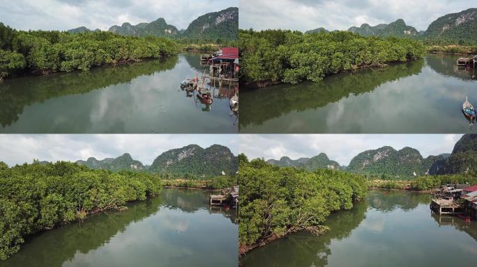 泰国克拉比的河流和村庄