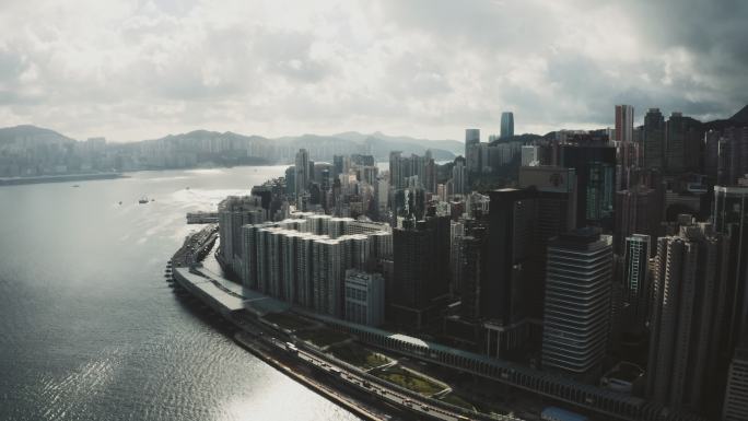 香港市的无人机视角