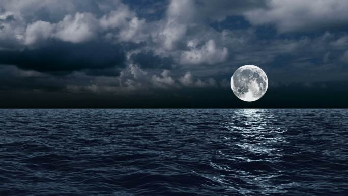 海上明月八月十五素材中秋晚会背景月亮海面